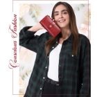 NÁPOLY VALÓDI BŐR SÖTÉTKÉK NŐI PÉNZTÁRCA - LUXURY