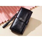 NÁPOLY VALÓDI BŐR SÖTÉTKÉK NŐI PÉNZTÁRCA - LUXURY