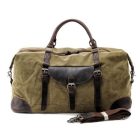 THUN NAGY KAPACÍTÁSÚ  VÁSZON-BŐR UTAZÓTÁSKA