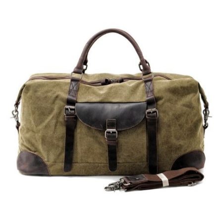 THUN NAGY KAPACÍTÁSÚ  VÁSZON-BŐR UTAZÓTÁSKA