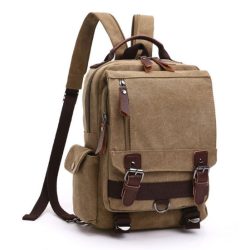 NICE UNISEX VÁSZON HÁTIZSÁK, VÁLLTÁSKA - KHAKI SZÍNBEN