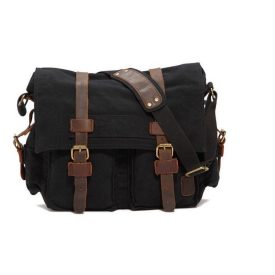 VÁSZONTÁSKA - FEKETE MILITARY CHICAGO- VÁLLTÁSKÁK