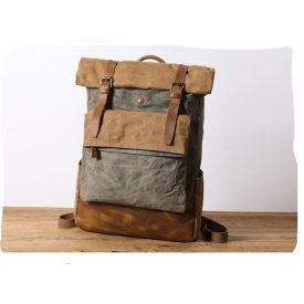   SPORTTÁSKA GRANADA VALÓDI BŐR- VÁSZON HÁTIZSÁK 25-35 L  