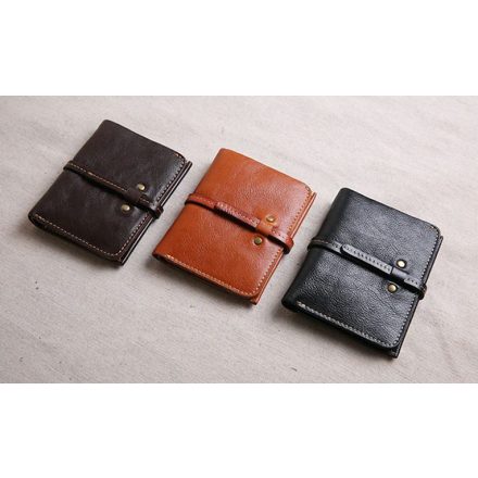 LONDON SÖTÉTBARNA VALÓDI BŐR PÉNZTÁRCA - LUXURY