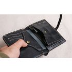 LONDON SÖTÉTBARNA VALÓDI BŐR PÉNZTÁRCA - LUXURY