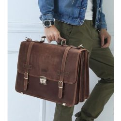 MANHATTAN BARNA 100% VALÓDI BŐR LAPTOPTÁSKA
