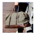 BOLZANO MILITARY ZÖLD OLAJVÁSZON - BIVALYBŐR UTAZÓTÁSKA